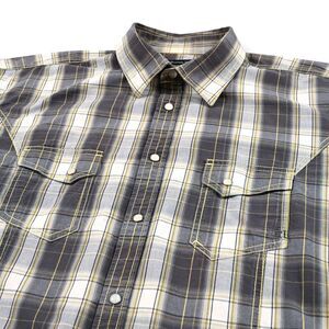 RU Resistol University Western Shirt Mens‎ XL Plaid Pearl Snap University Fit